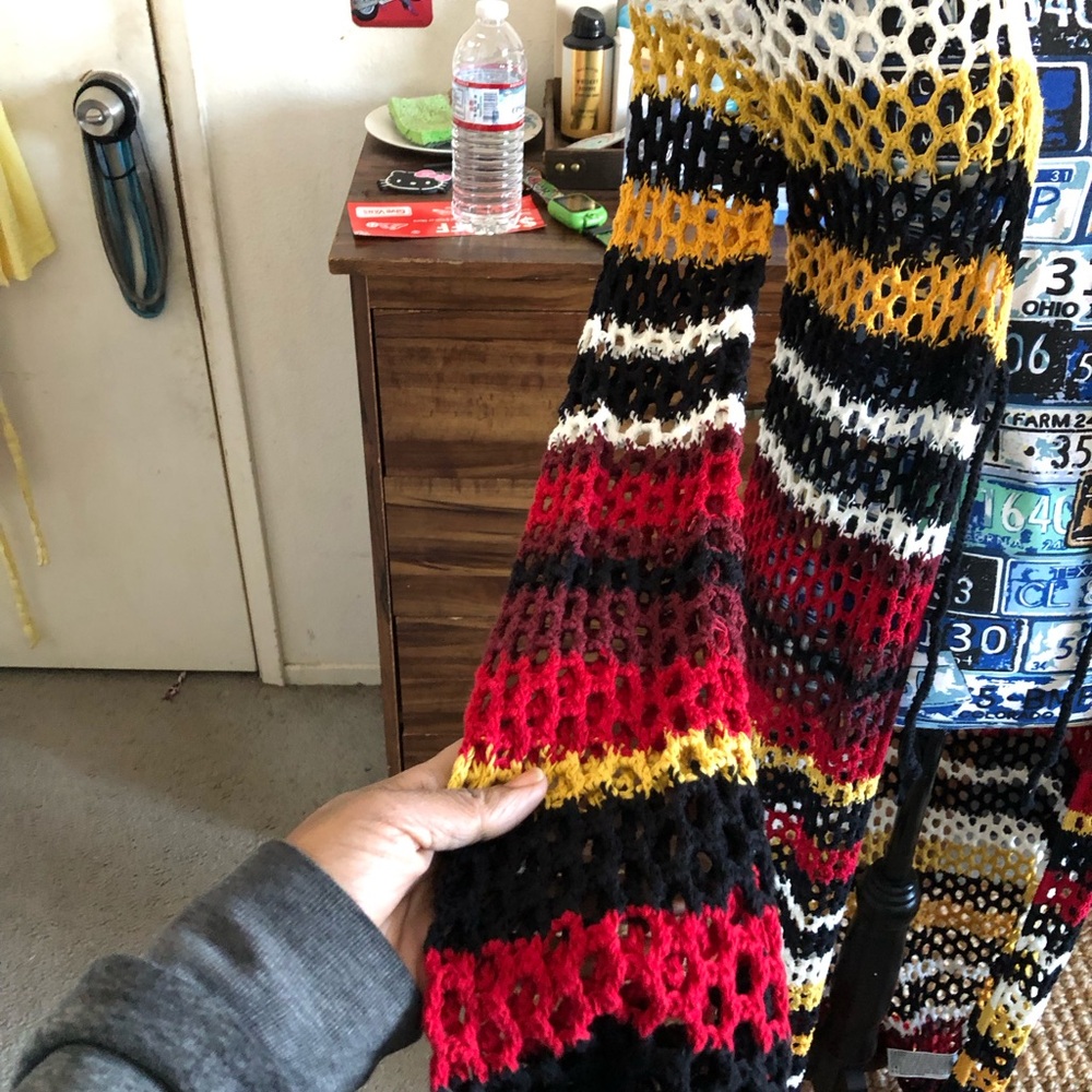 Forever 21 Open crochet Long Cardigan duster coverup - Picture 6 of 9
